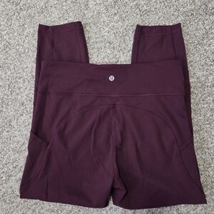 Lululemon Invigorate High-Rise Crop 23" Cassis; Size‎ 10 Maroon